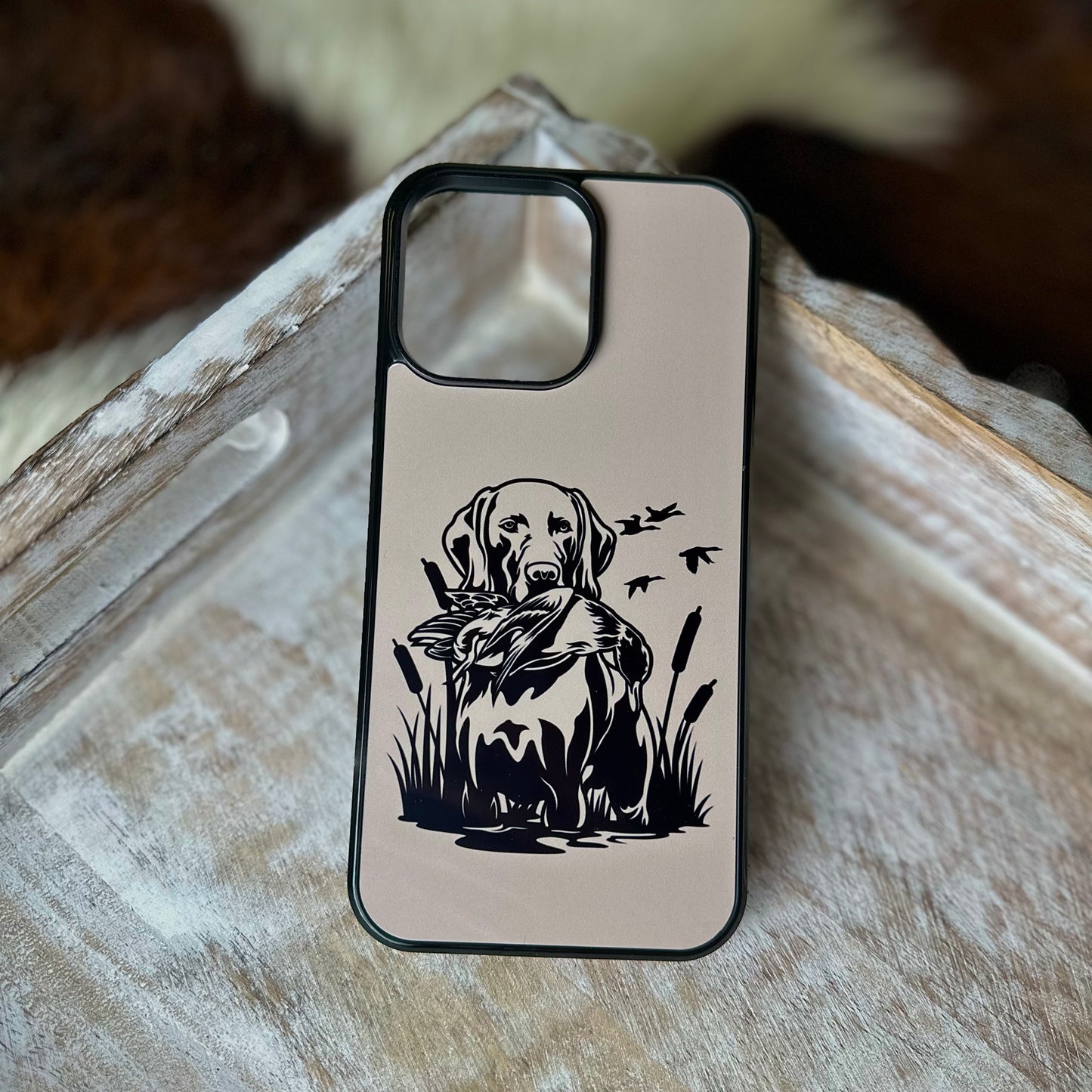 Sand duck hunting dog phone case for Samsung and iPhone