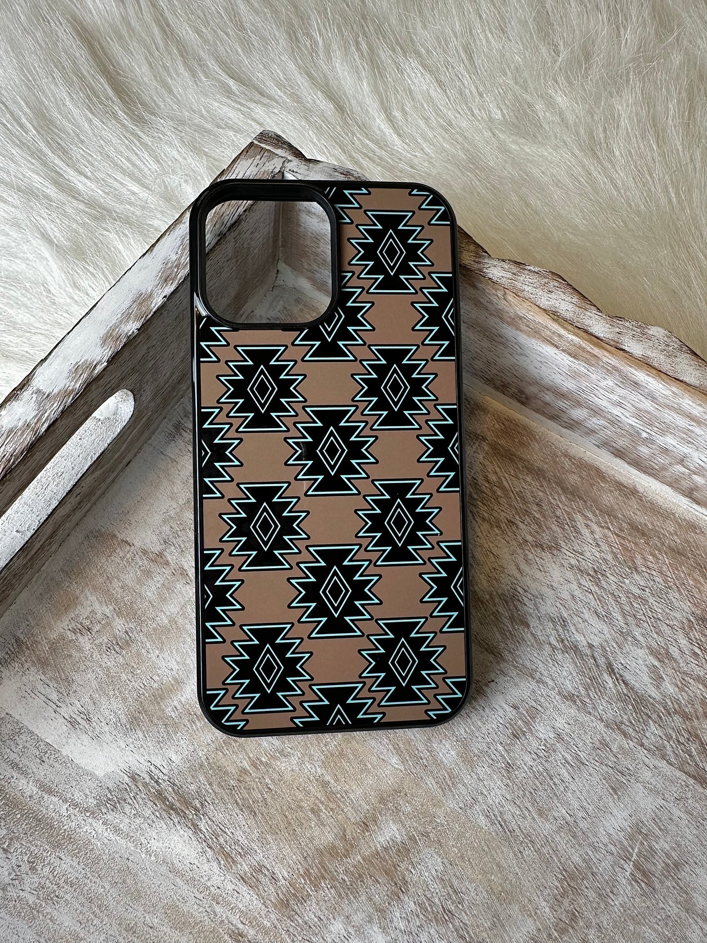 Brown Aztec design phone case
