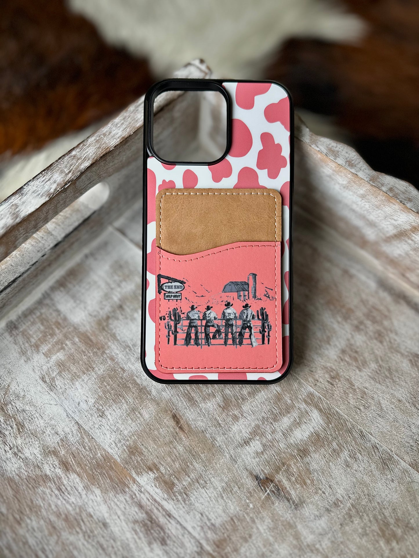 Pink cowboy butts wallet phone case