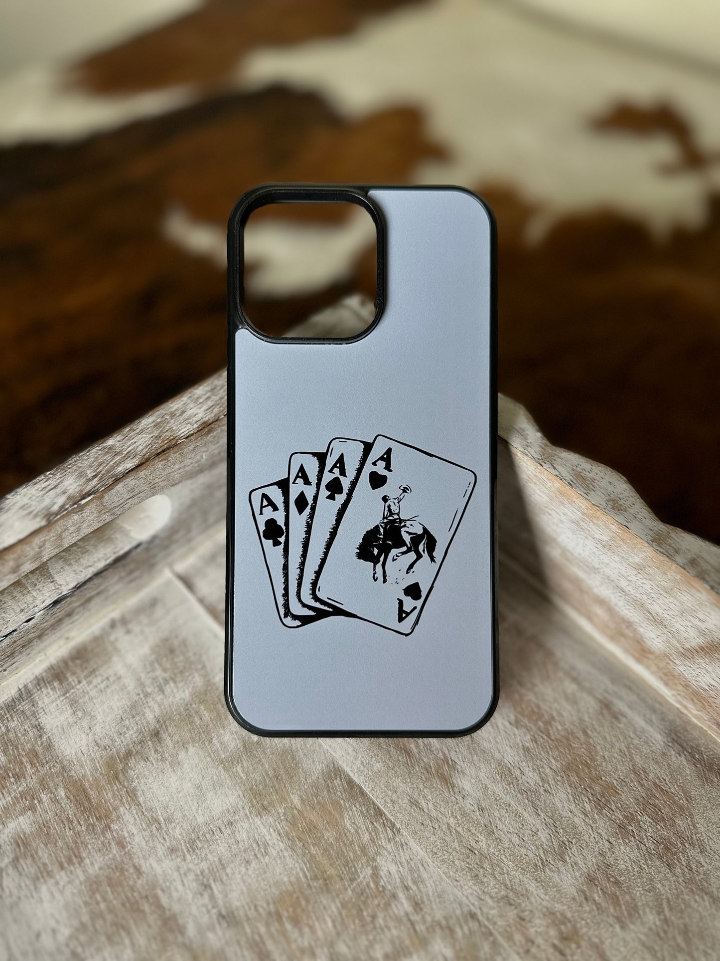 Grey ace cards phone case